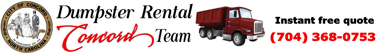 Hire a dumpster in Concord NC